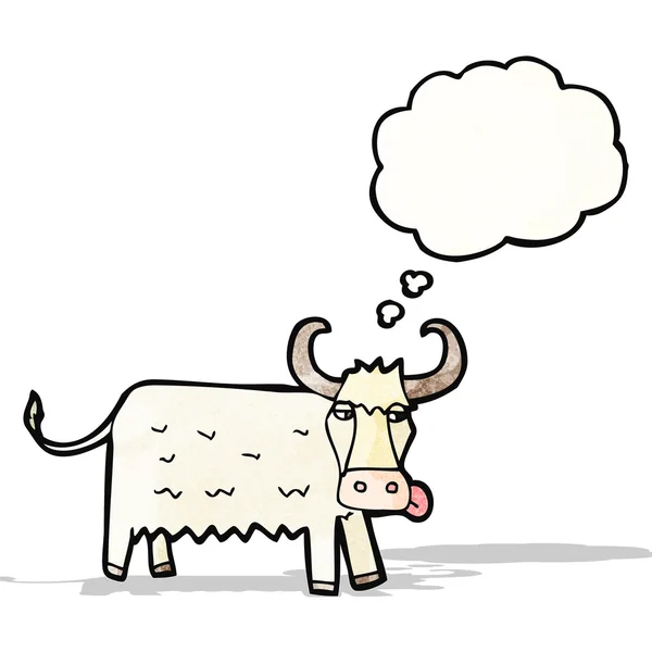 Vache dessin animé avec bulle de pensée — Image vectorielle