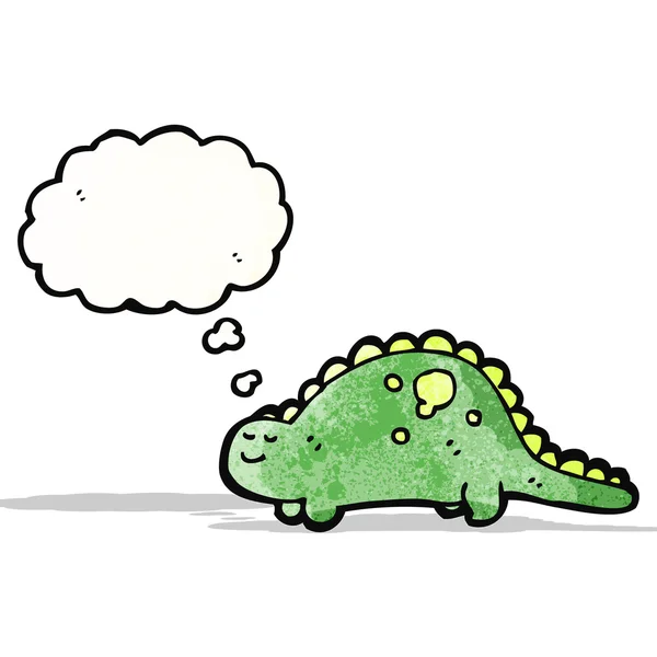 Friendly dinosaur with thought bubble — Stock Vector