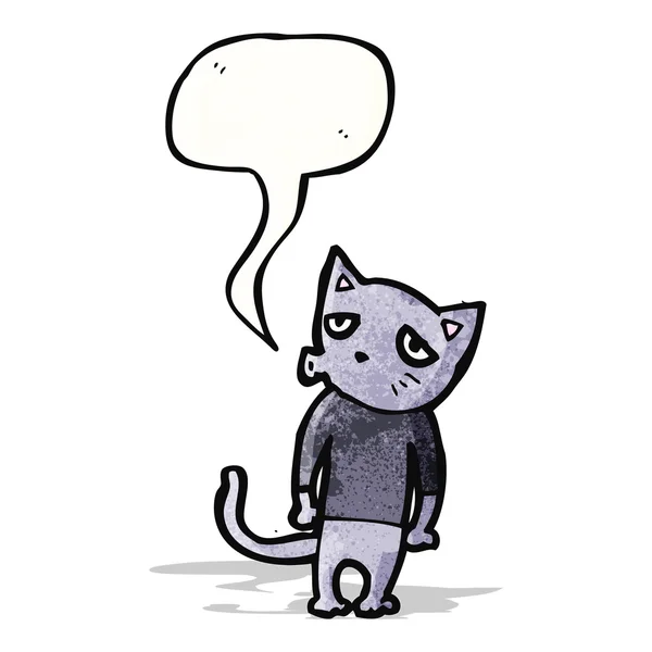 Kartun kucing dengan gelembung ucapan - Stok Vektor