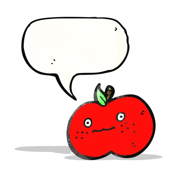 Lindo dibujo animado manzana — Vector de stock