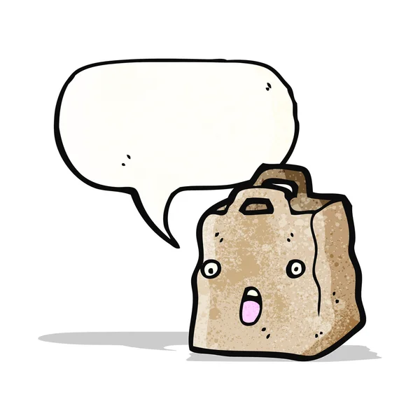 紙の袋の漫画のキャラクター — ストックベクタ