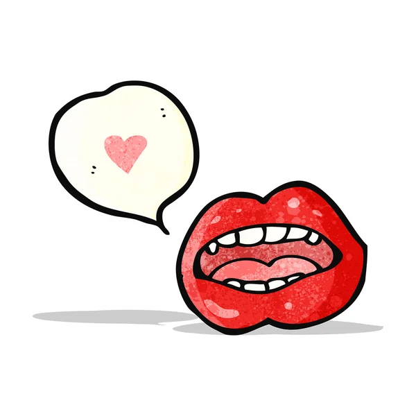 Lábios vermelhos sexy com bolha de fala — Vetor de Stock