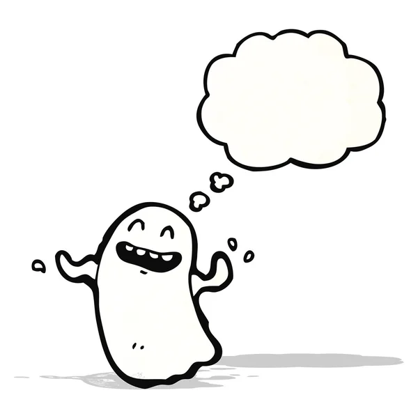 Baile fantasma con pensamiento burbuja dibujos animados — Vector de stock