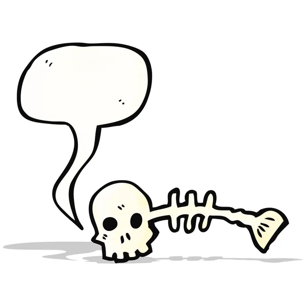 Cartoon skelett kusliga fisk — Stock vektor