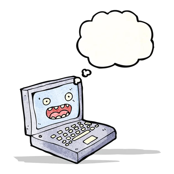 Cartoon laptopcomputer met gezicht — Stockvector