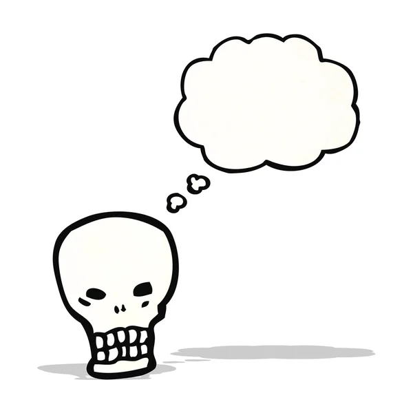 Calavera de dibujos animados con burbuja de pensamiento — Vector de stock