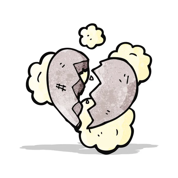 Corazón de piedra de dibujos animados — Vector de stock