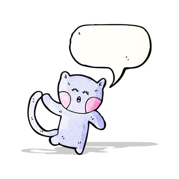 Gato con el habla de dibujos animados burbuja — Archivo Imágenes Vectoriales
