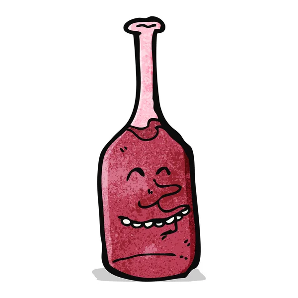 Botella de vino rojo de dibujos animados — Vector de stock