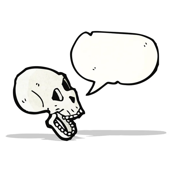 Griezelige praten skull cartoon — Stockvector