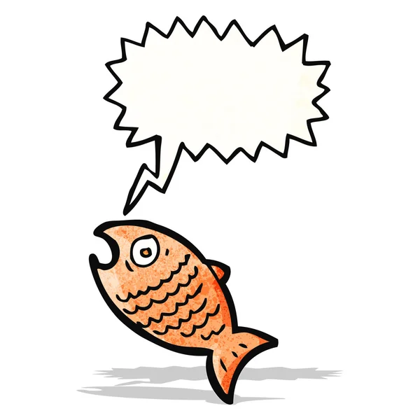 Poisson dessin animé avec bulle de parole — Image vectorielle