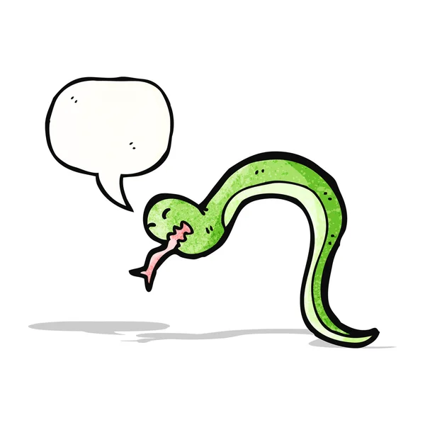 Serpiente con el habla de dibujos animados burbuja — Archivo Imágenes Vectoriales