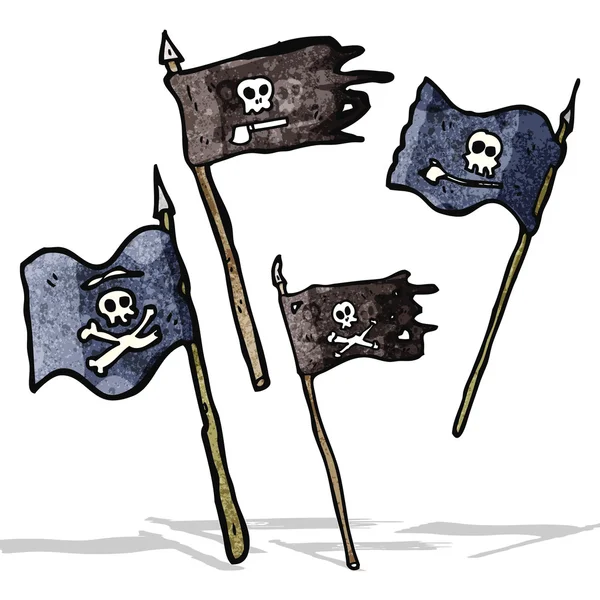 Cartoon pirate flags — Stock Vector