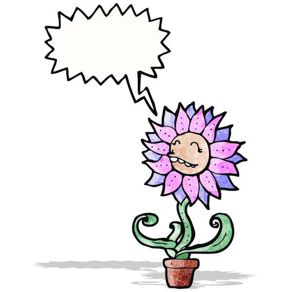 Dibujos animados flor divertida — Vector de stock