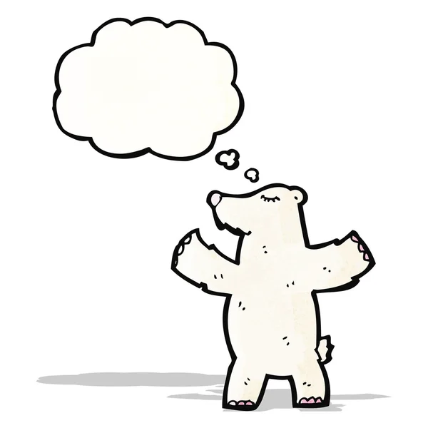 Cartoon polar bear with thought bubble — Stock Vector