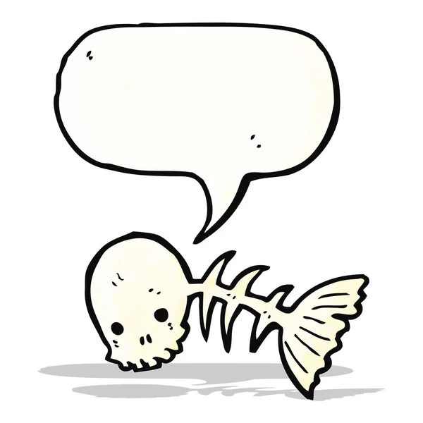 Esqueleto de dibujos animados espeluznante pescado — Vector de stock