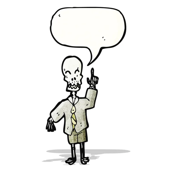 Dibujos animados esqueleto viejo hablando — Archivo Imágenes Vectoriales