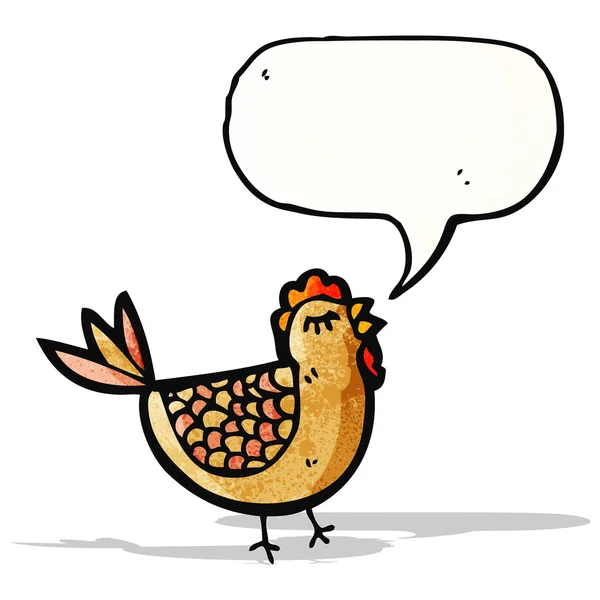 Chicken with speech bubble cartoon — Stock Vector