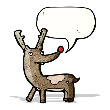 karikatür Ren geyiği ile konuşma balonu
