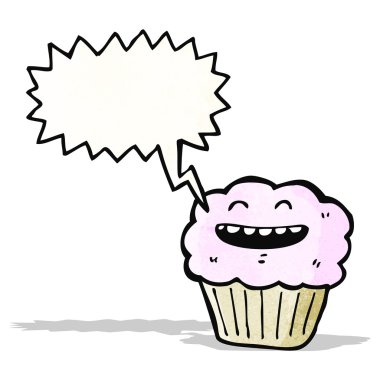 cupcake karikatür gülüyor