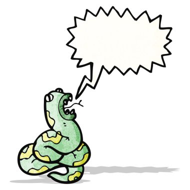 karikatür tıslayan yılan