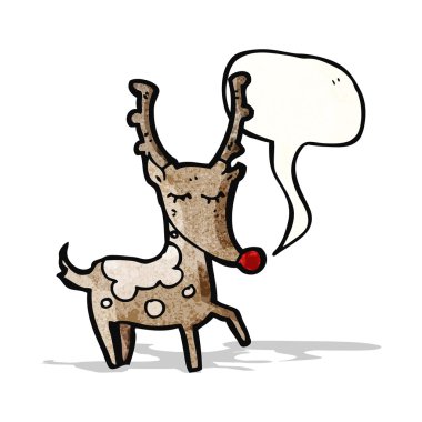 karikatür kırmızı burunlu Ren geyiği