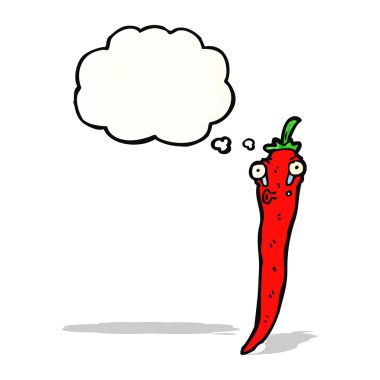 karton chili biber ile düşünce balonu