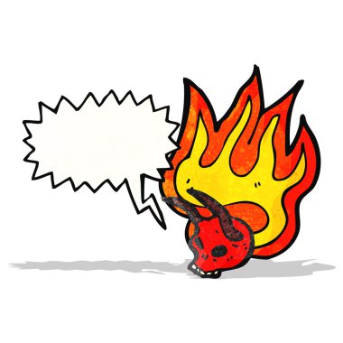 Spooky şeytan kafatası karikatür