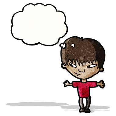 zeki çizgi film çocuk düşünüyorum,