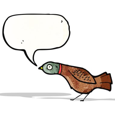 cartoon grouse with speech bubble clipart