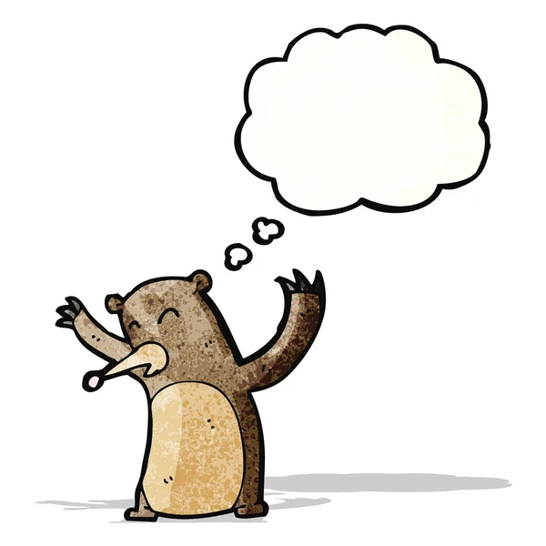 Lustige Bär mit Gedanken Bubble cartoon — Wektor stockowy