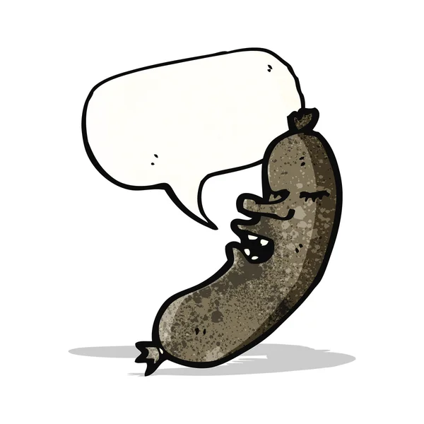 Sausage with speech bubble cartoon — Stock Vector