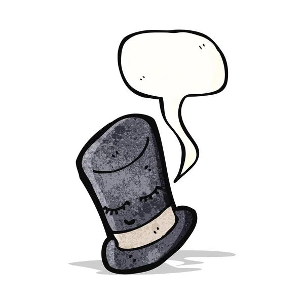 Chapeau haut de forme dessin animé avec bulle de parole — Image vectorielle