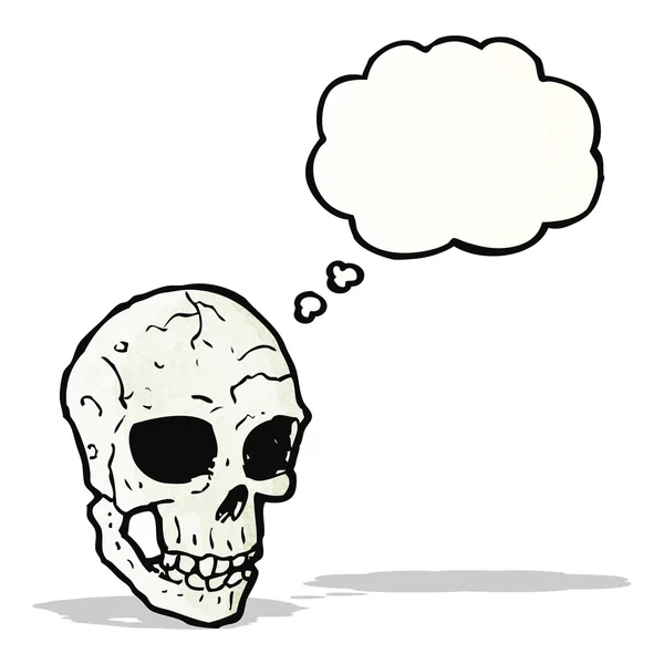 Cartoon skull with thought bubble — Stock Vector