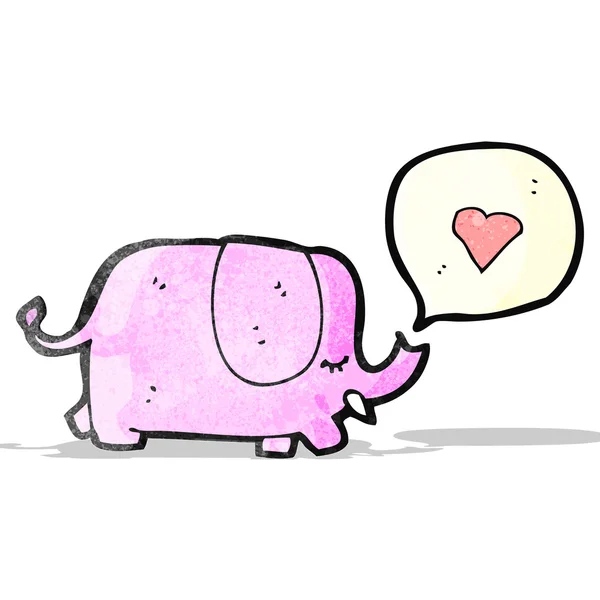 Kreslený růžový slon — Stockový vektor