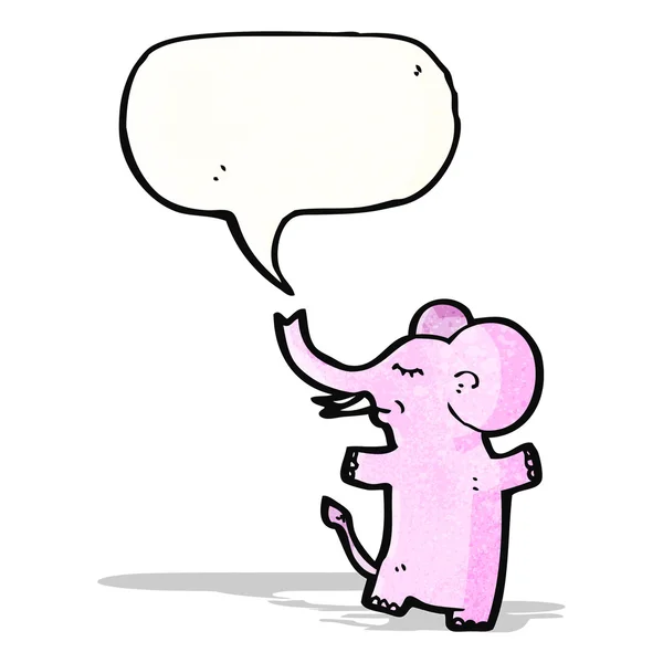 Caricatura rosa elefante trompete — Vetor de Stock