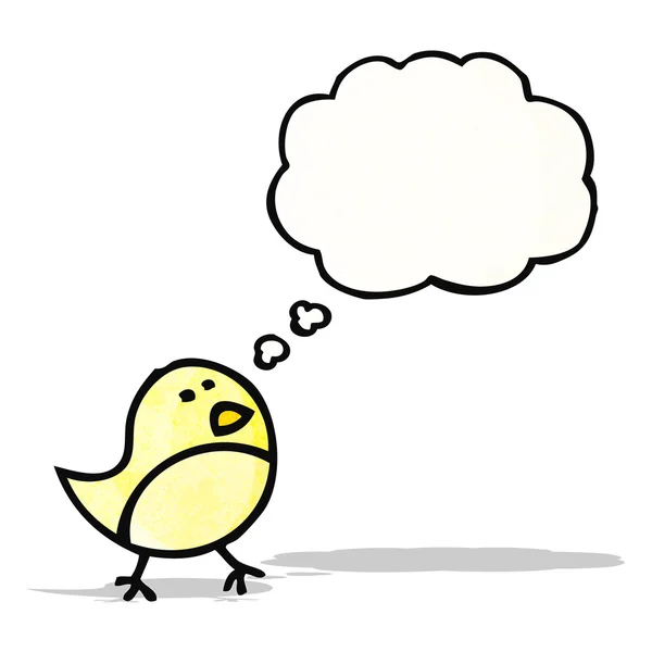 Kreslený pták s thougth bublina — 图库矢量图片