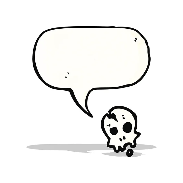 Skull with speech bubble cartoon — Stock Vector