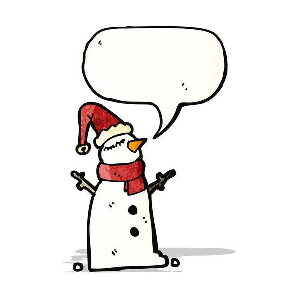 Caricature bonhomme de neige — Image vectorielle