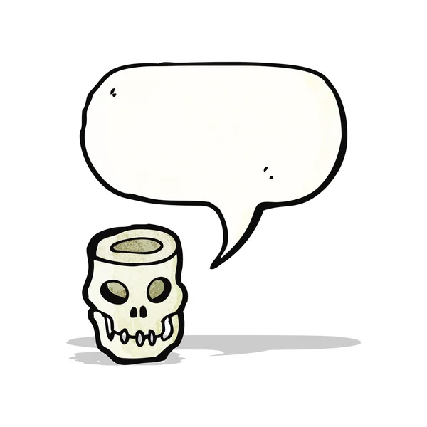 Calavera de dibujos animados con burbuja del habla — Archivo Imágenes Vectoriales