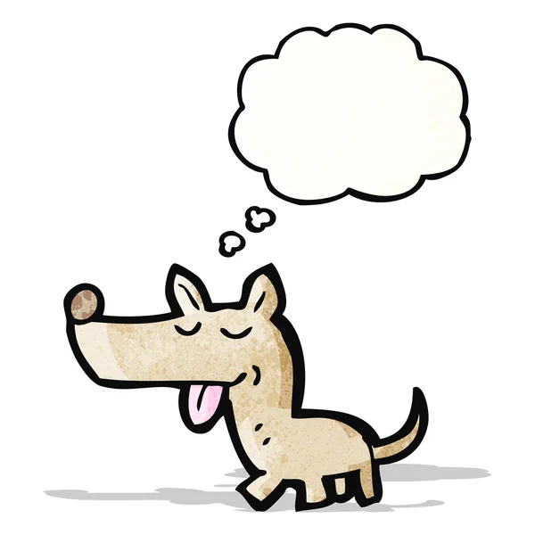 Cartoon kleine hond met gedachte zeepbel — Stockvector