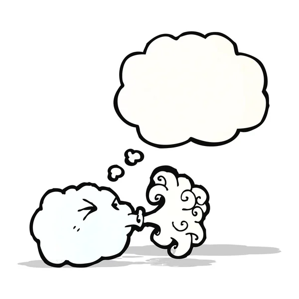 Cartoon molnet blåser vinden — Stock vektor