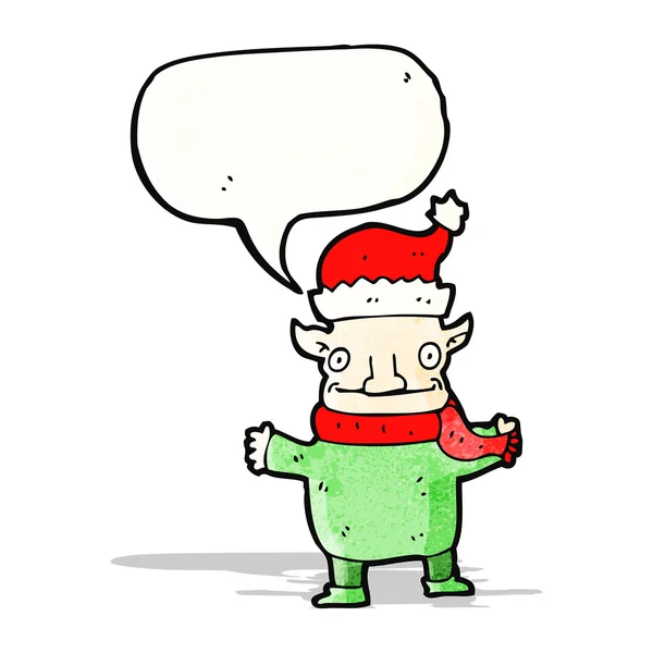 Navidad personaje de dibujos animados elfo — Vector de stock
