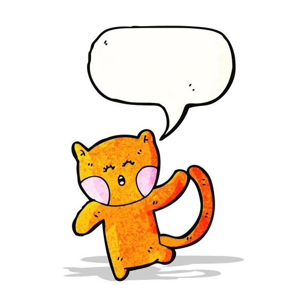 Funny cartoon cat with speech bubble — Stock Vector