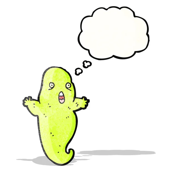 Gloeiende groene cartoon ghost — Stockvector