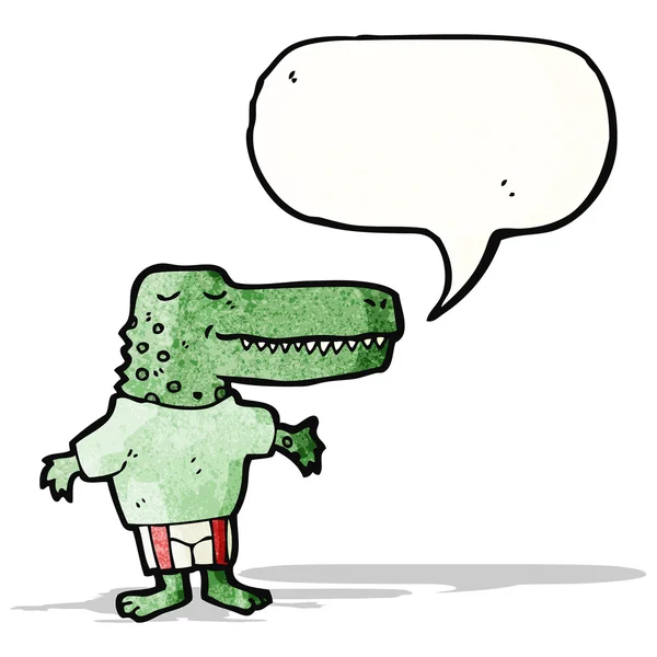 Dibujos animados hablando cocodrilo — Vector de stock