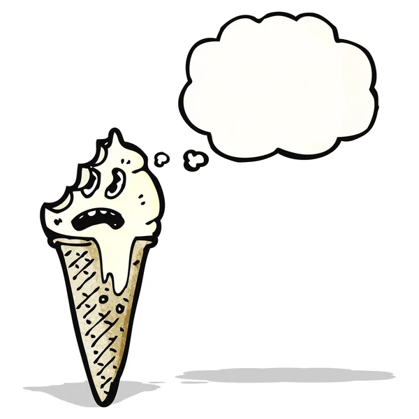 Personaje cono de helado de dibujos animados — Vector de stock