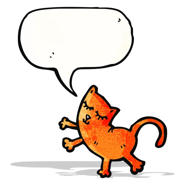 Funny cartoon cat with speech bubble — Stock Vector