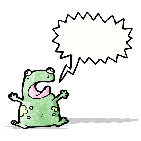 Żaba z kreskówka mowy Bańka — Wektor stockowy