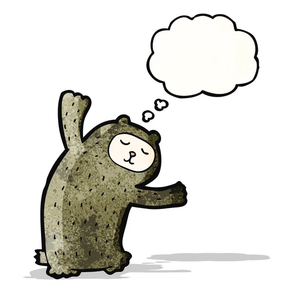 Ours avec bulle de pensée dessin animé — Image vectorielle
